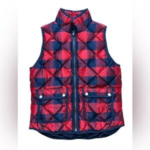 J. Crew Women’s Outdoor Full Zip Checkered Plaid Vest Size